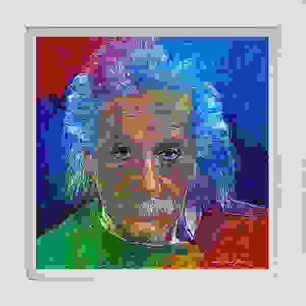 Albert Einstein the Genius Hand Embellished on canvas by David Lloyd Glover First Image