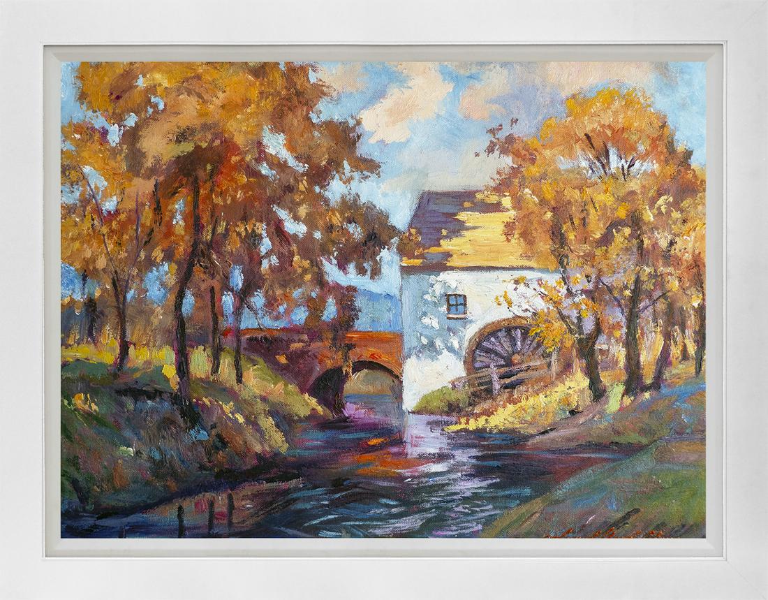 Old Vermont Mill House Mixed Media Original by David Lloyd Glover (1 of 1)