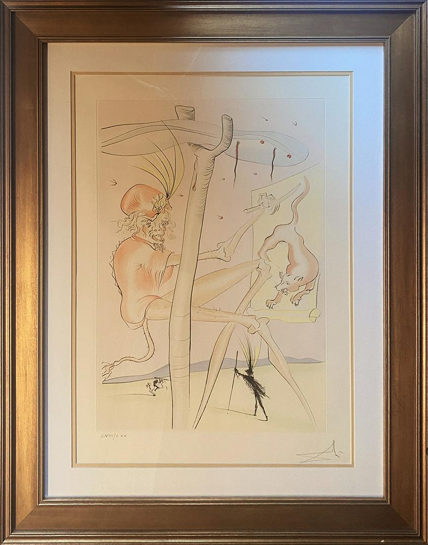 Salvador Dali Original Lithograph Limited Edition Hand signed and numbered Fables of Fontaine (1 of 1)