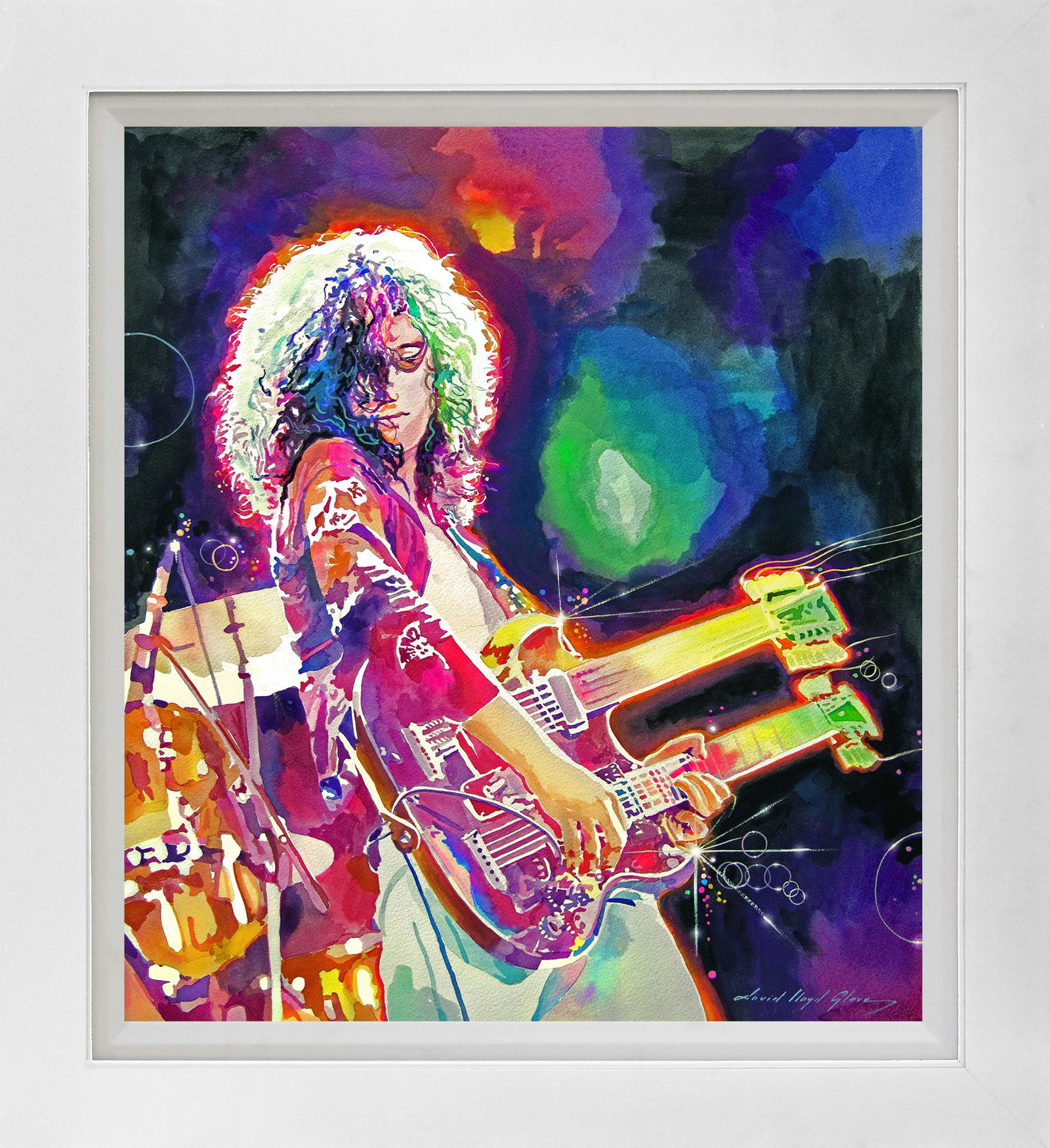Rain Song Jimmy page Mixed Media Original David  Lloyd Glover (1 of 1)
