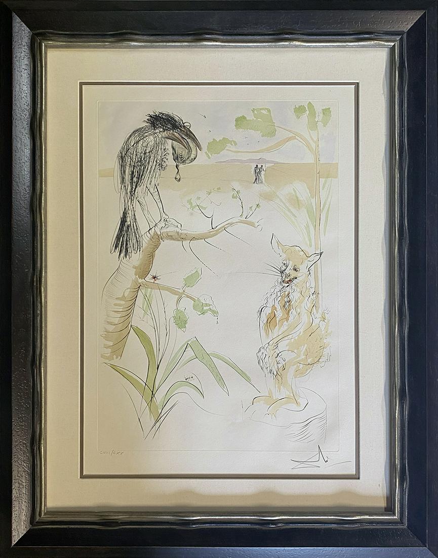Salvador Dali Limited Edition Original Lithograph Fables of Fontaine: Salvador Dali Limited Edition Original Lithograph Fables of Fontaine Salvador Dali Original Lithograph Fables of Fontaine Limited Edition Hand signed and numbered by the artist Salvador Dali. Approx s