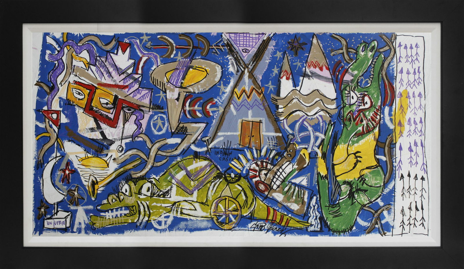 Gino Perex Original on canvas: Gino Perex Original on canvas Original on canvas by Gino Perez Hand signed by the artist. One of a kind original Approx 40x26 inches Custom framed. Includes documentation This work was purchased direc