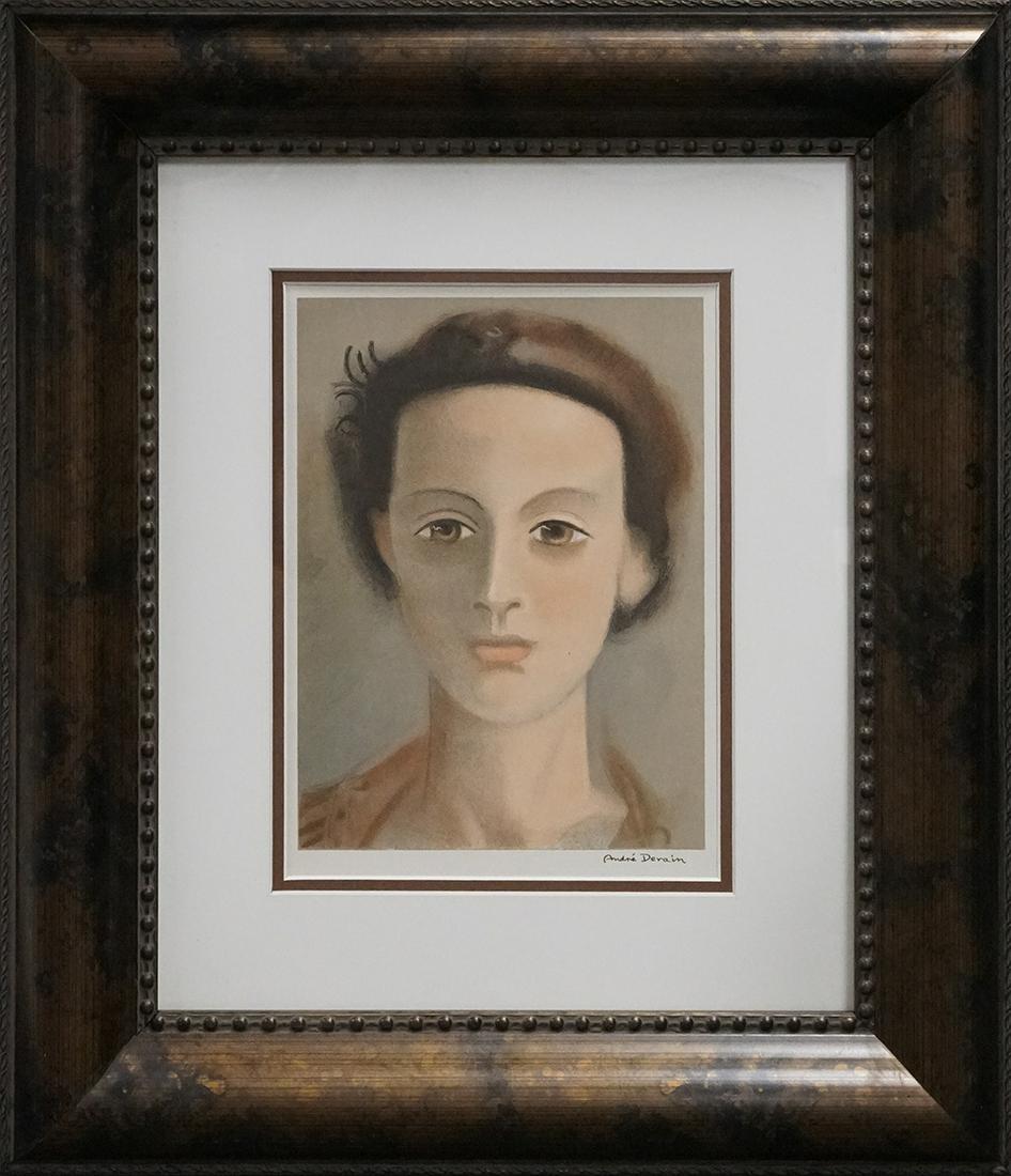 Andre Derain Lithograph after Derain Verve Collection from 1937: Andre Derain Lithograph after Derain Verve Collection from 1937 Andre Derain color plate Lithograph Hermitage Collection Approx 20x24 inches. Professionally framed. Includes documentation.