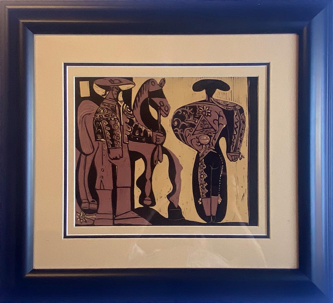Pablo Picasso Original Linocut from 1969: Pablo Picasso Original Linocut from 1969 Pablo Picasso original Linocut 1969 on paper Custom framed Approx 24x20 inches. Custom framed and includes documentation