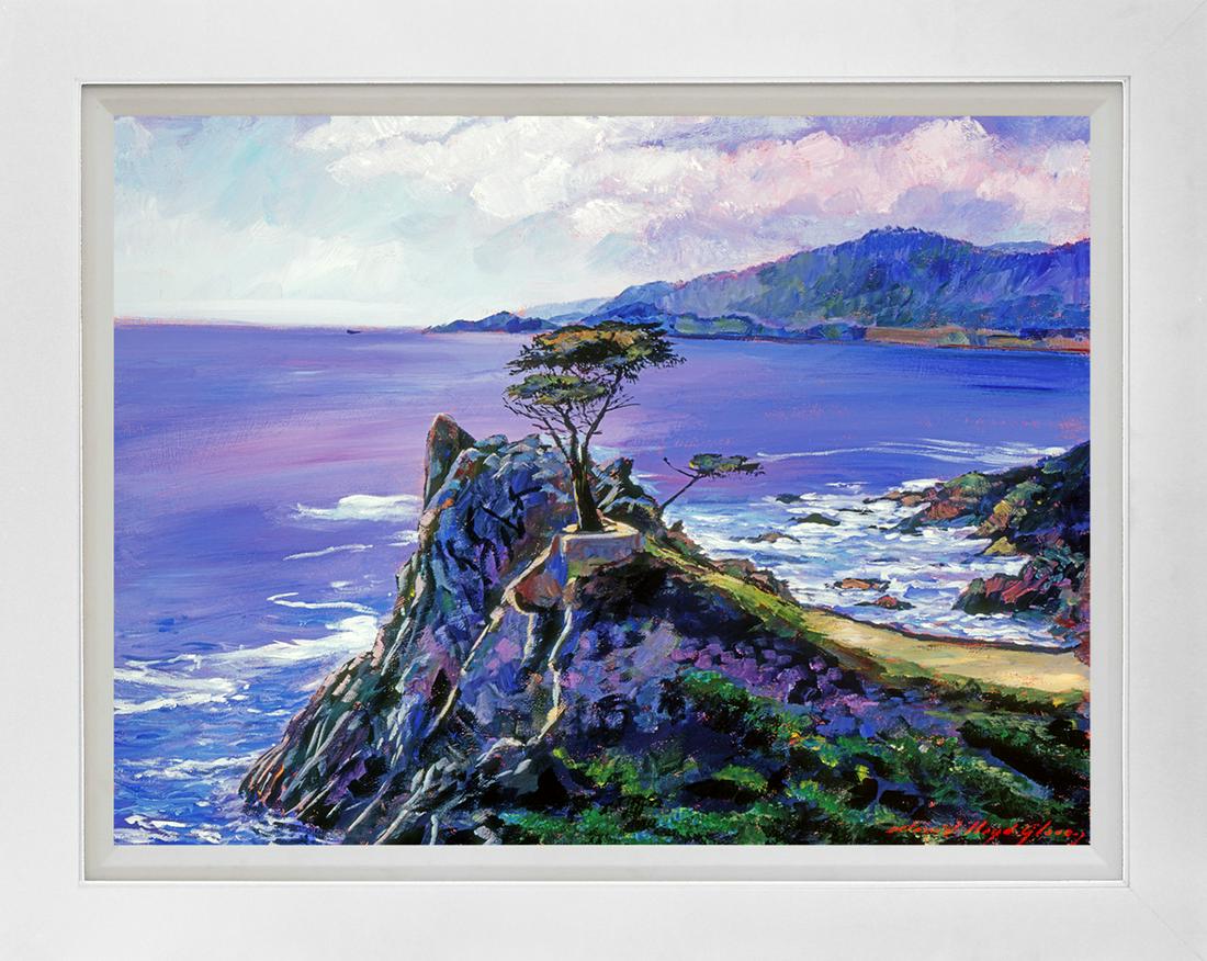 Cypress Point Monterey by David Lloyd Glover Hand embellished canvas: Cypress Point Monterey by David Lloyd Glover Hand embellished canvas Hand embellished on canvas by David Lloyd Glover Hand signed by the artist. On canvas image size Approx image size 18x24 inches Cus