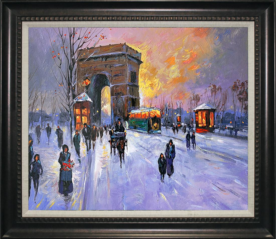 A Winter Arch D'Triomphe Hand embellished on canvas by Michael Schofield (1 of 1)