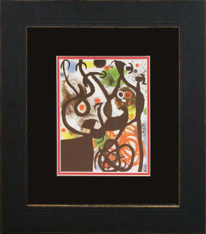 Joan Miro Lithograph after Miro from 1972: Joan Miro Lithograph from 1972 approx 24x20 inches Custom framed and includes certificate