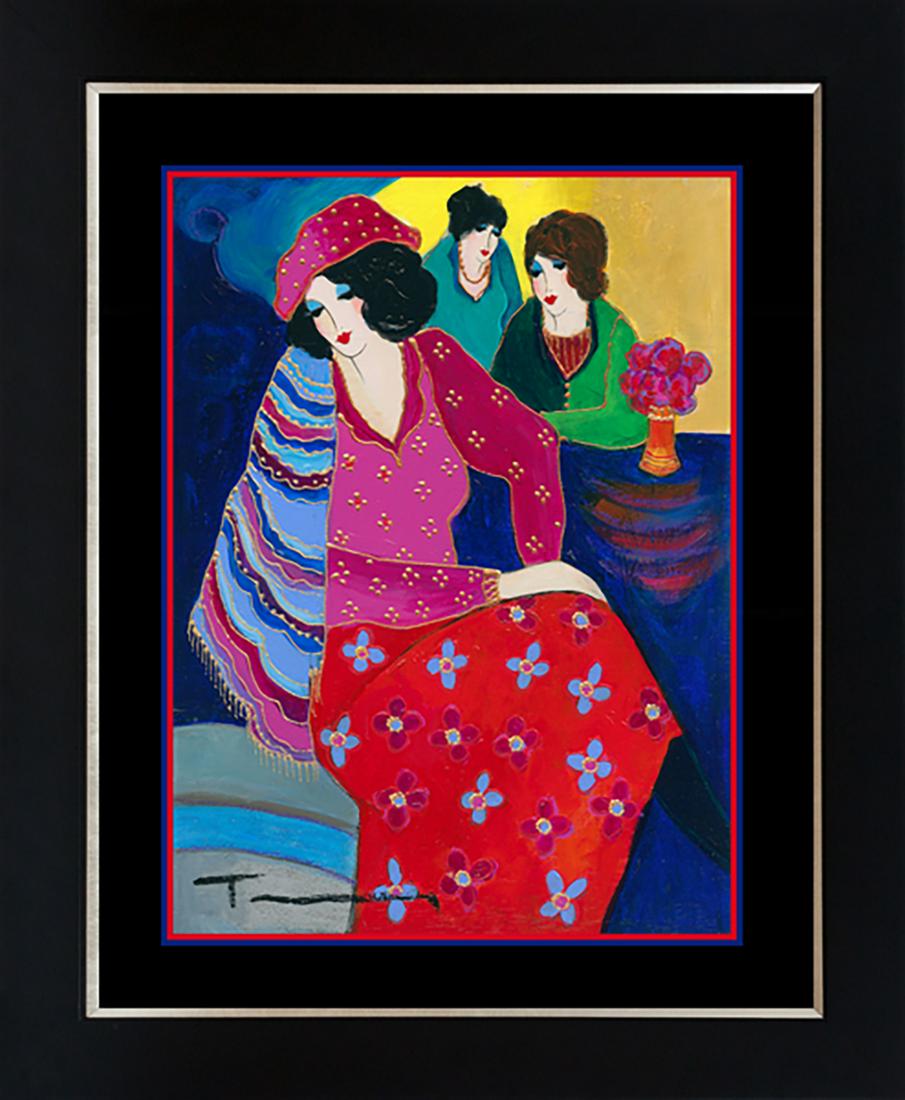 Tarkay original on wood: Original on wood by Tarkay. Hand signed by the artist. Cusom framed. One of a kind original Includes certificate. Approx 20x20 inches.