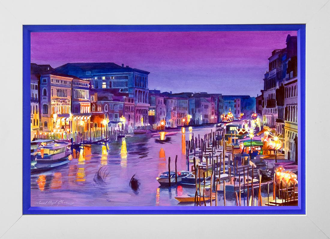 Venice Twilight Hand embellished  canvas by David Lloyd Glover (1 of 1)