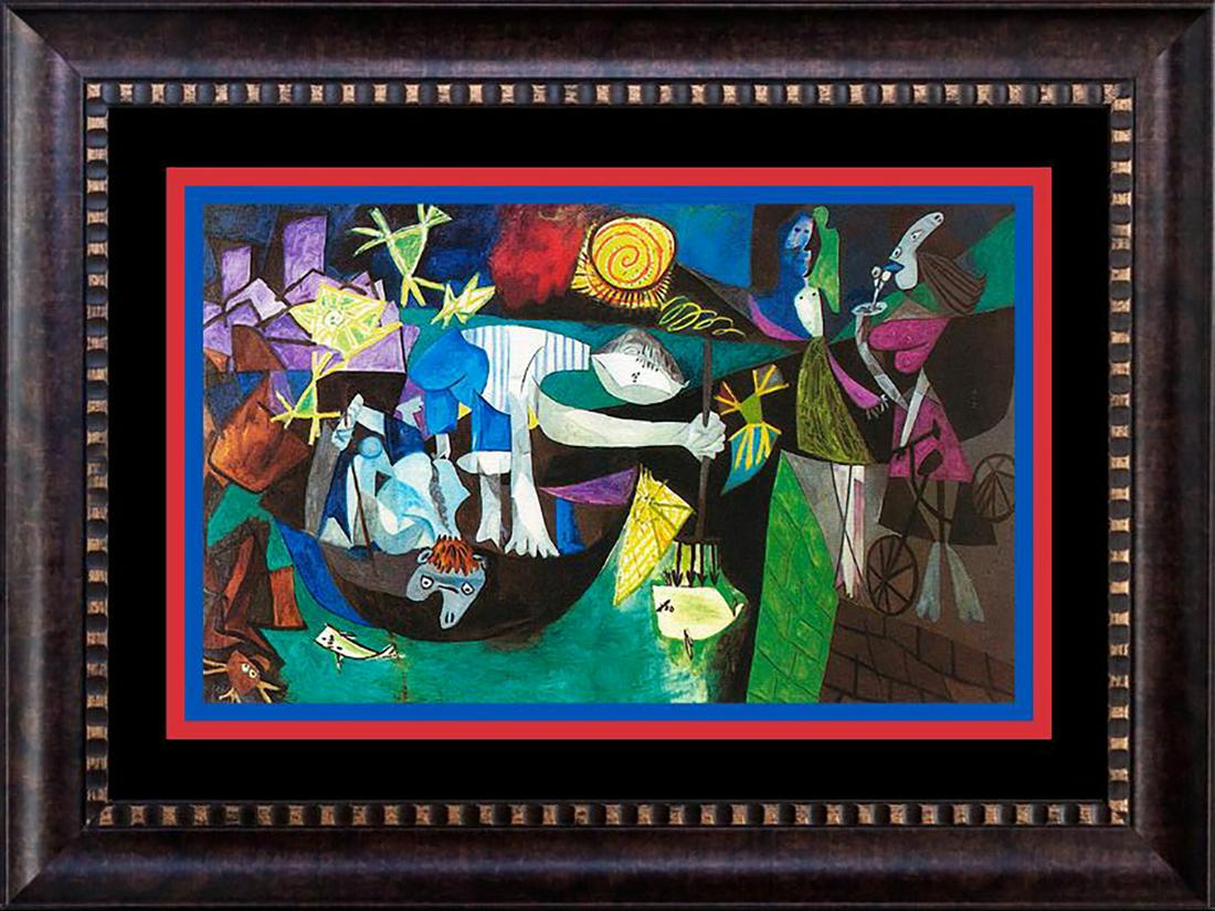 Night Fishing at Antibes Pablo Picasso Collection Domaine Limited Edition after Picasso: Pablo Picasso Night Fishing at Antibes Lithograph Collection Domaine after Picasso. The signature is in the plate. Signed by the estate. Limited Edition Includes certificate of authenticity. Approx 28