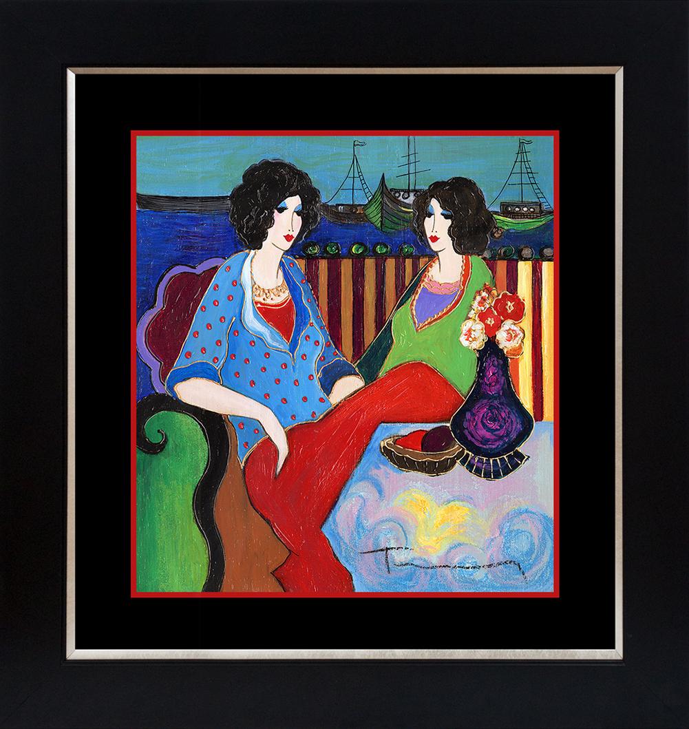 Tarkay original on wood Hand signed by Tarkay: Original on wood by Tarkay. Hand signed by the artist. Cusom framed. One of a kind original Includes certificate. Approx 20x24 inches.