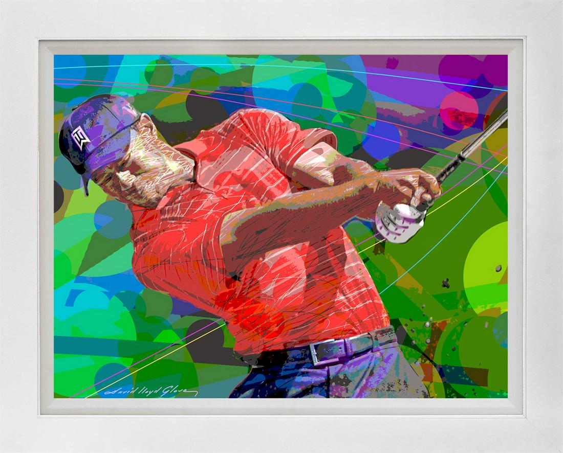 Tiger Woods Swing Limited Edition on canvas by David Lloyd Glover (1 of 1)
