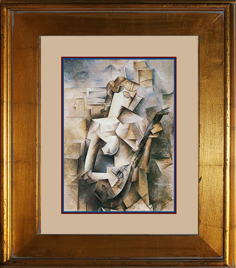 Girl with Mandolin Pablo Picasso Lithograph after Picasso Limited Editon Collection Domain Picasso: Pablo Picasso Girl with Mandolin Limited Edition Lithograph after Picasso Approx. 16 x 26. Estate signed, Part of the Collection Domain Picasso. Includes certificate of authenticity.