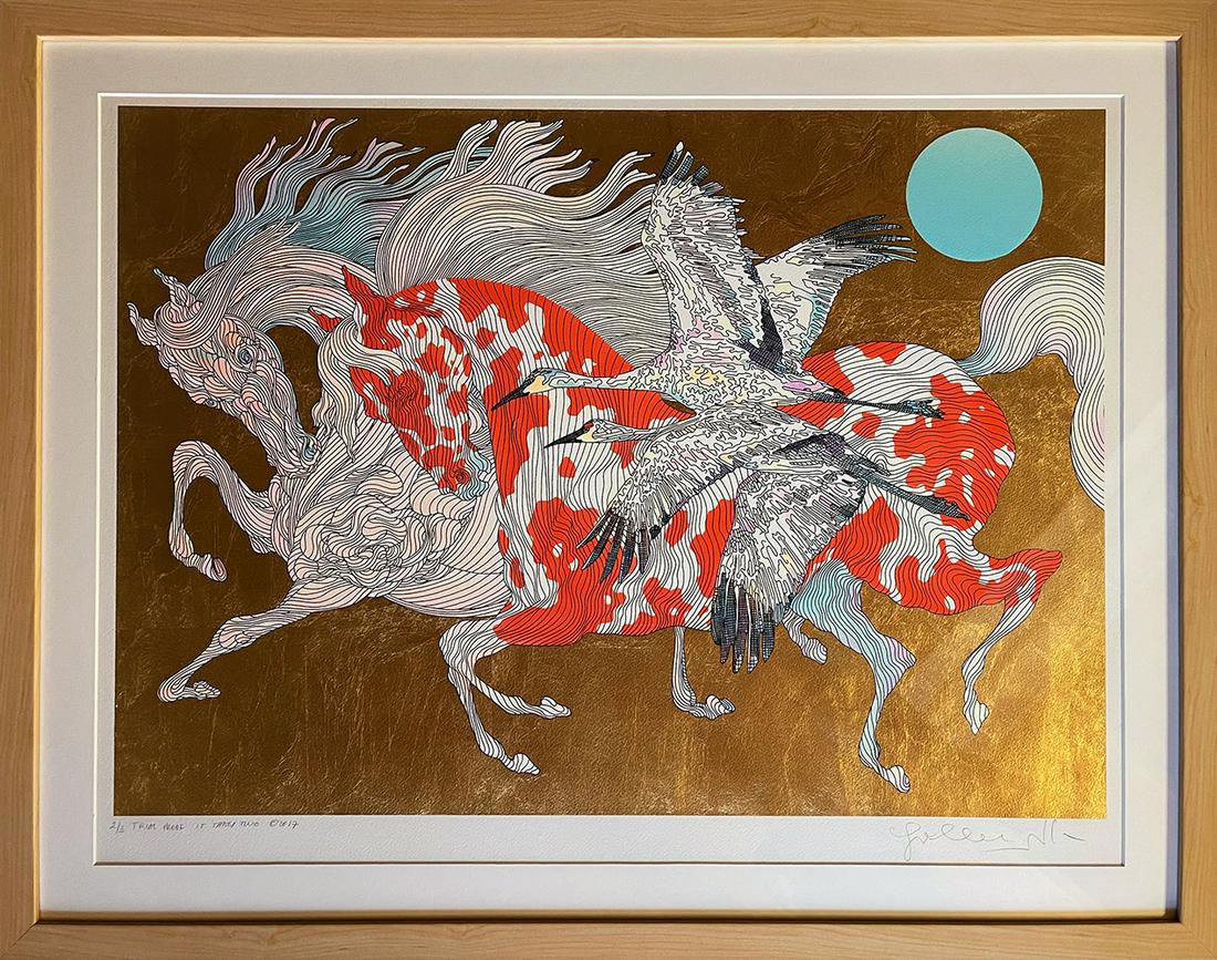 Original Colored gold leaf etching by Azoulay (1 of 1)