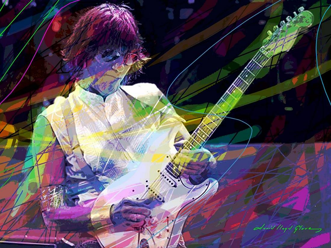 A  Jeff Beck  Mixed Media original on canvas David Lloyd Glover (1 of 1)