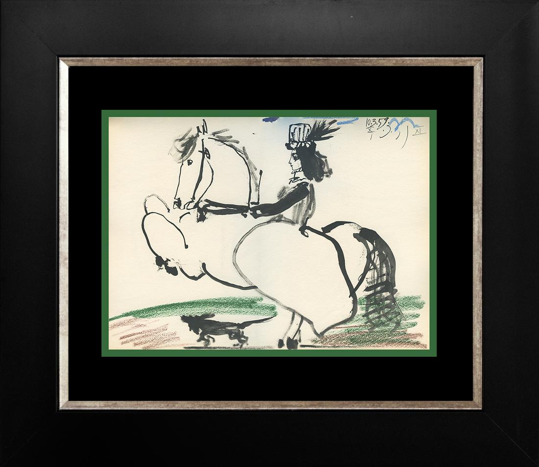 Pablo Picasso 1961 Lithograph Toros Y Toreros.: Pablo Picasso 1961 Includes certificate of authenticity. Approx 20x24 inches. Custom framed. Printed In Paris.