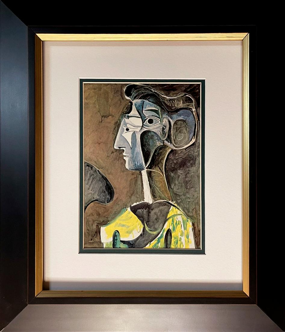 Pablo Picasso color plate lithograph after Picasso from 1970: 1974 Pablo Picasso Color Plate Lithograph Approx. 20x24 inches. Professionally framed. Includes certificate of authenticity.