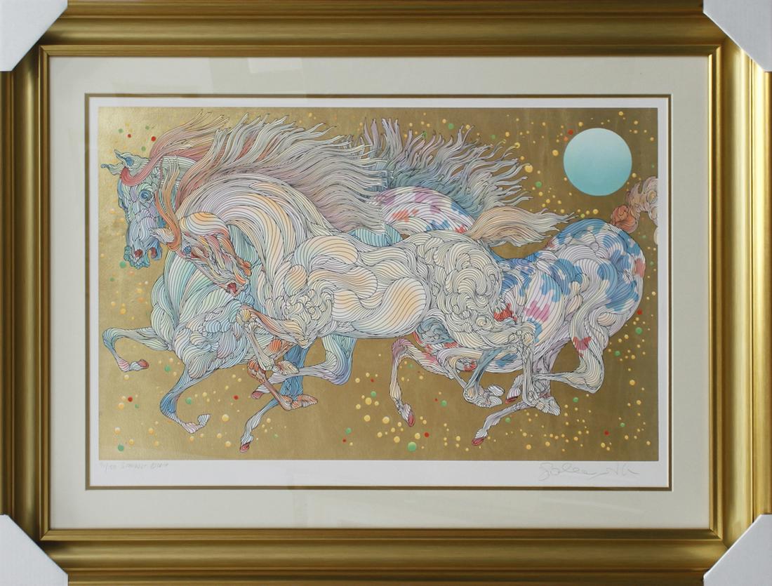 A Original etching colored with gold leaf Limited Edition  Guillaume Azoulay Hand signed and numbere (1 of 1)