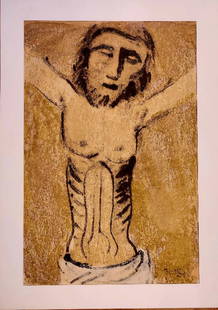 m Georges Rouault Christ, mixed technique on paper 1931 Georges Rouault Cristo, mixed technique on: m Georges Rouault Christ, mixed technique on paper 1931Georges Rouault Cristo, mixed technique on paper. Signed and dated 1931. Measures 45 x 69 cm. 18''x 27' inchesGood condition. Only a small