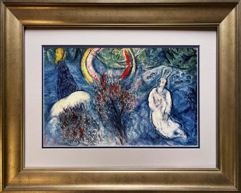 b Marc Chagall Lithograph from 1975: Marc Chagall Original Lithograph Chagall 1975 Approx 20x13 inches image size Custom framed and includes documentation