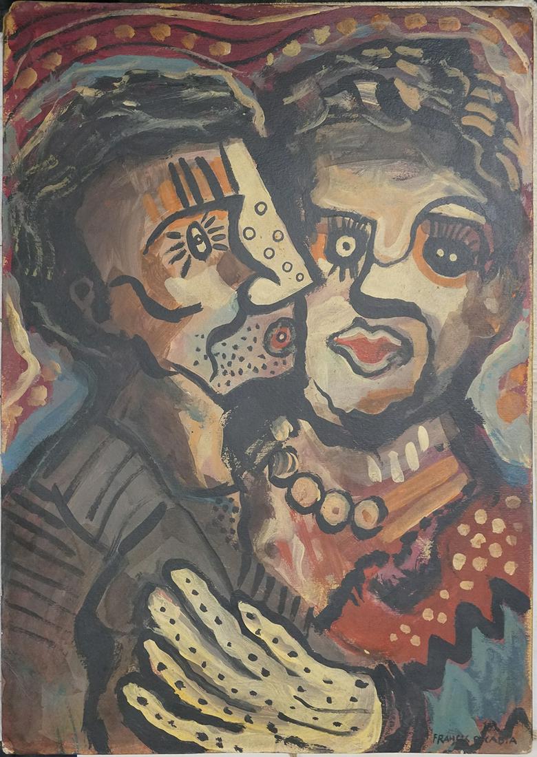Artist: Francis Picabia (Paris, 1879 - id., 1953) Title: Two Figures Measures: 20x24 inches: Artist: Francis Picabia (Paris, 1879 - id., 1953)Title: Two FiguresMeasures: 20x24 inchesTechnique:Watercolor on paperProvenance: Private CollectionBiography:The French artist Francis Picabia stood ou