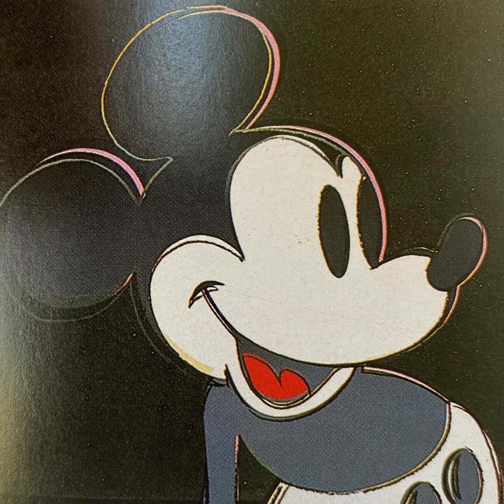 Mickey Mouse Andy Warhol Original Silkscreen unsigned Proof with Diamond Dust Mickey Mouse 1981: Andy Warhol Original Silkscreen unsigned Proof with Diamond Dust Mickey Mouse 1981 approx 38x38 inches and includes documentation and stamps from Andy Warhol and his publisher Ron Feldman 1981. From t