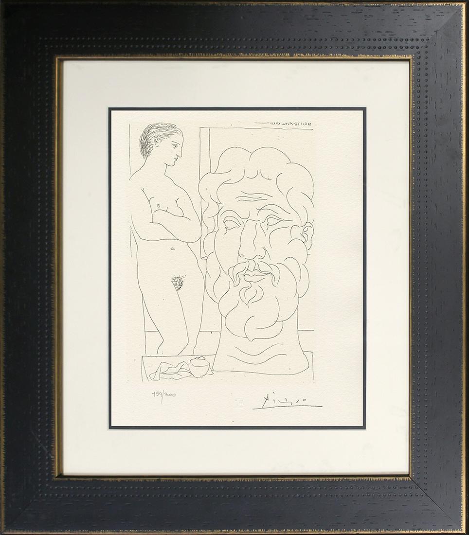 Pablo Picasso lithograph limited edition with museum official stamp Luxury: Pablo Picasso Lithograph from 1956 with museum stamp edition of 300 Vollard Collection Each is a numbered edition. with the official museum stamp and signed in the plate. Custom framed and includes do