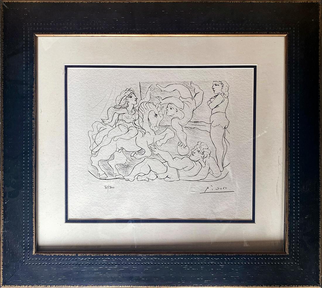 Pablo Picasso Lithograph with Museum stamp from 1956 Luxury: Pablo Picasso Lithograph from 1956 with museum stamp edition of 300 Vollard Collection Each is a numbered edition. with the official museum stamp and signed in the plate. Custom framed and includes do