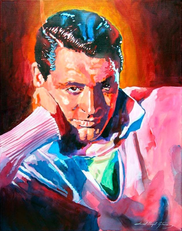 Debonaire  Mixed Media Original on canvas by David Lloyd Glover Cary Grant (1 of 1)