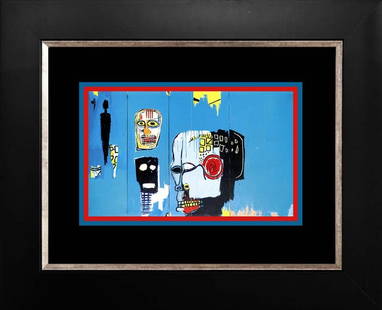 Jean -Michel Basquiat Color Plate Lithograph From 1991 after Basquiat: Jean Michel Basquiat Lithograph from 1991. Approx 24x20 inches. Professionally framed. Includes certificate.