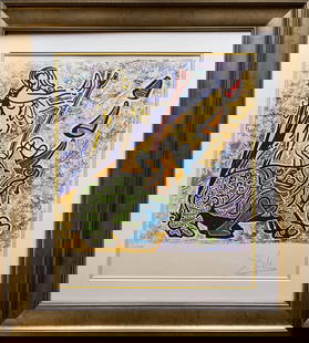 Salvador Dali Les Vitraux Suite 1974 Original Lithograph Limited Edition Hand signed and numbered: Les Vitraux Suite Rhinoceros Limited Edition original Lithograph Salvador Dali Hand signed and numbered by Dali Custom framed Includes certificate.