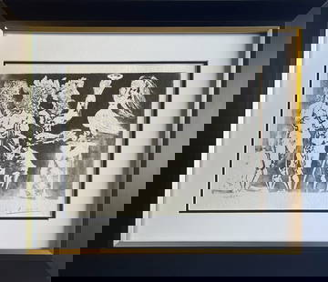 Pablo Picasso lithograph 300 in the limited edition with museum official stamp and signed in the: Pablo Picasso Lithograph from 1968 Approx 24x20 inches from the Vollard Collection Includes certificate Custom framed Pablo Picasso lithograph numbered 300 in the limited edition with museum official