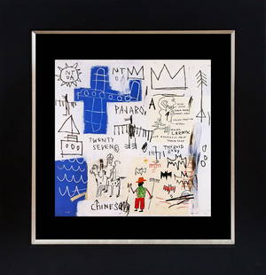 Jean -Michel Basquiat Lithograph from 1991 after Basquiat: Jean Michel Basquiat Lithograph from 1991 Approx 24x20 inches Custom framed