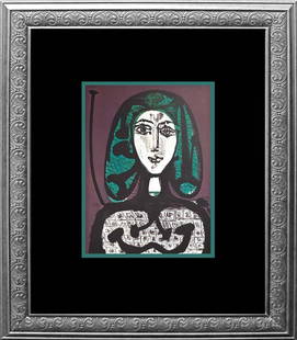 Picasso 1973 Color Plate Lithograph after  Pablo Picasso: 1973 Original Lithograph Pablo Picasso Signed and dated in the plate. Approx 20x24 inches. Includes certificate of authenticity. Professionally framed.