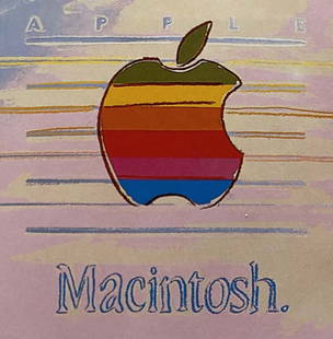 Andy Warhol Silkscreen Serigraph Apple Macintosh  1985 The Ad Series: Andy Warhol Apple Macintosh Serigraph Silkscreen 38x38 inches includes certificate and official stamp for Andy Warhol's publisher Ron Feldman. 1985 This unsigned proof was made outside the regular edi