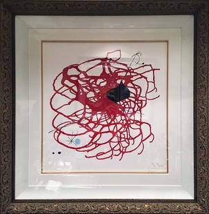 Joan Miro Original Lithograph Limited Edition Heart Beats  Latido Battement from 1968: Joan Miro Heart Beats Original Lithograph Limited Edition Latido Battement from 1968 Includes documentation and is custom framed Approx 22x20 inches