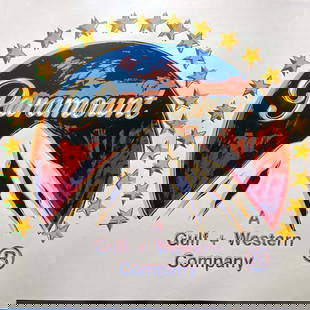 Andy Warhol Paramount Pictures Silkscreen Serigraph: Andy Warhol Serigraph Silkscreen 38x38 inches includes certificate and official stamp for Andy Warhol's publisher This unsigned proof was made outside the regular edition during the process of image d