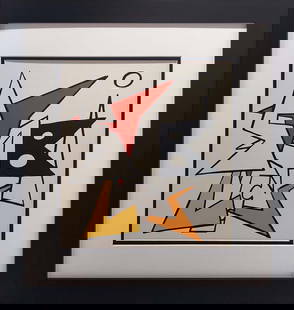 Alexander Calder Lithograph: Lithograph attributed to Alexander Calder Approx 22x28 inches Custom Framed. Includes certificate of authenticity.Signed in the stone.