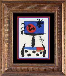 Joan Miro Color Plate Lithograph after Miro 1962 Maeght Paris: Joan Miro Color Plate Lithograph 1962 Maeght Paris. Approx 24x20 inches. Professionally framed. Includes certificate.