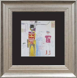 Jean -Michel Basquiat Lithograph after Basquiat from 1984: Jean Michel Basquiat Lithograph from 1984 Approx 24 x20 inches Custom framed and includes certificate