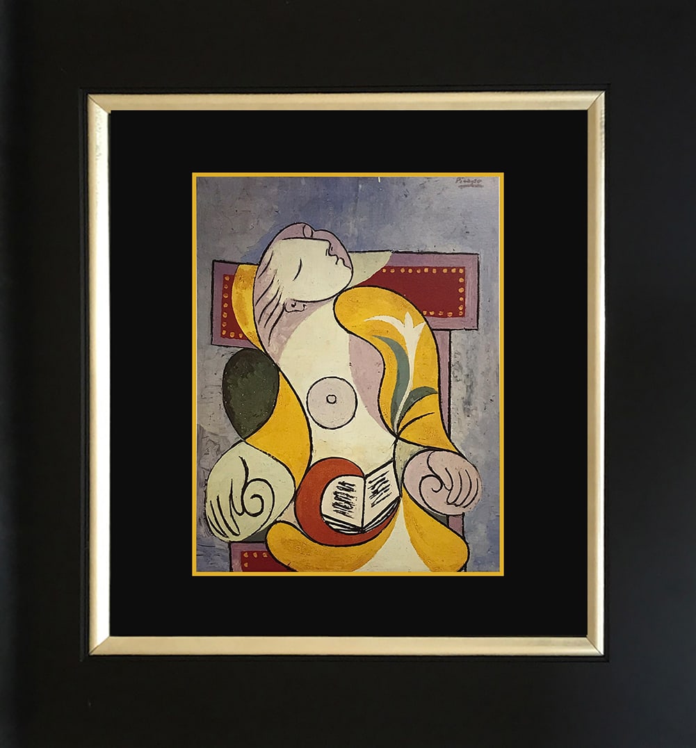 Pablo Picasso color plate Lithograph after Picasso: Pablo Picasso Color Plate Lithograph from 1976. Approx. 20x22 inches. Professionally framed. Includes certificate of authenticity.