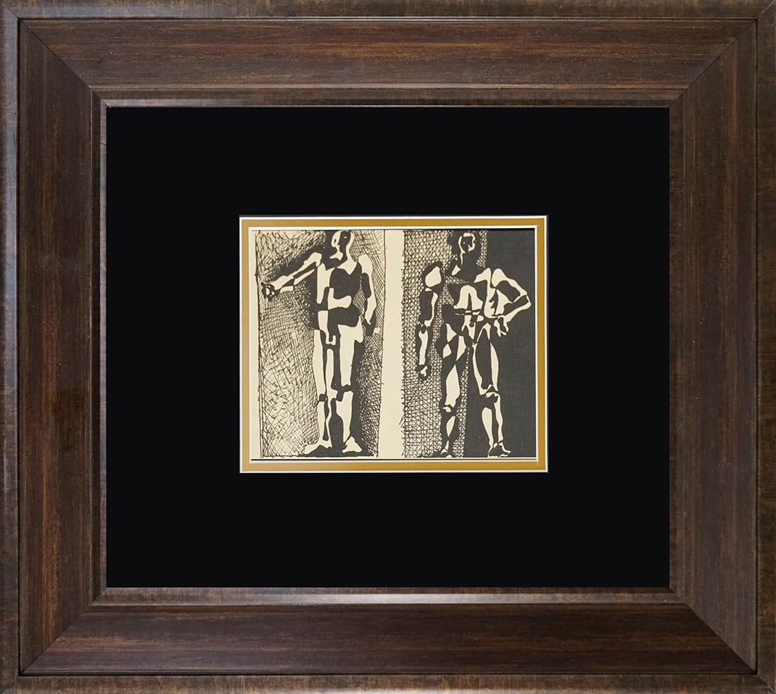 Pablo Picasso lithograph from 90 years ago Antique on Velin from 1926 Paris: Pablo Picasso lithograph from 90 years ago Antique on Velin from 1926 Paris. Image size 10x 8 inches and approx 24 x 20 inches overall. Custom framed Includes certificate.