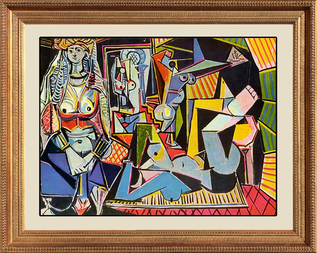 Pablo Picasso Women of Algiers Limited Edition Pablo Picasso Collection Domain: Pablo Picasso Women of Algiers approx 24 x 33. The signature is in the plate. Limited Edition after Picasso Lithograph Includes certificate of authenticity. Estate signed, part of Collection Domain Pi