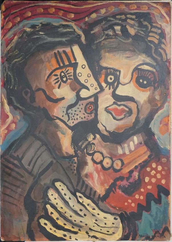 Artist: Francis Picabia (Paris, 1879 - id., 1953) Title: Two Figures Measures: 20x24 inches: Artist: Francis Picabia (Paris, 1879 - id., 1953)Title: Two FiguresMeasures: 20x24 inchesTechnique:Watercolor on paperProvenance: Private CollectionBiography:The French artist Francis Picabia stood ou