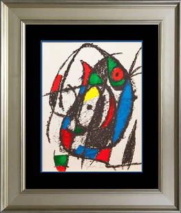 Joan Miro Hand signed Lithograph: Joan Miro Hand Signed Lithograph 1975 . Approx 24x20 inches and includes certificate Custom framed.