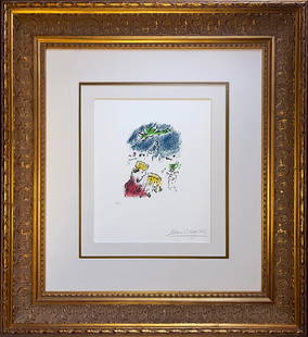 Marc Chagall original Lithograph David Hand signed HC Limited Edition: Marc Chagall OriginalLithograph. Ttile: David. from Paris. Editions des Musees Nationaux Hand signed and numbered by the artist. 15x12 cm image Approx 24x26 inches. Professionally framed. Includes cer