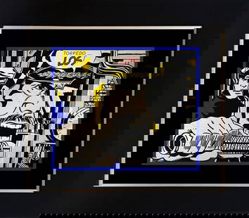 Roy Lichtenstein Color Plate Lithograph: Lichtenstein Color Plate Lithograph. Approx 24x20 inches Includes certificate. Custom framed.