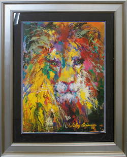 Leroy Neiman The Lion Original Lithograph Hand signed by Leroy Neiman: Leroy Neiman Lithograph. Hand signed by Leroy Neiman Approx 36x30 inches. Custom framed. Includes certificate of authenticity.