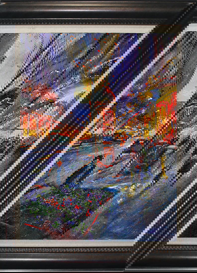 Parisian Flower Hand embellished Canvas by Michael Schofield (1 of 1)