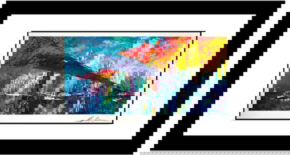 Leroy Neiman Brooklyn Bridge Lithograph Hand signed: Leroy Neiman Brooklyn Bridge Leroy Neiman Lithograph Hand signed by the artist. Limited Edition Custom Framed. Includes Certificate of authenticity Approx 30x40 inches.